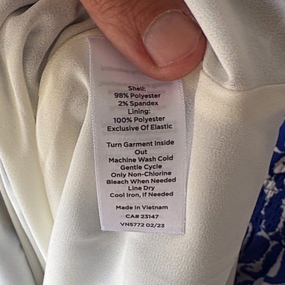 Talbots Vivid Blue and White Patterned Midi Dress - Picture 9 of 9